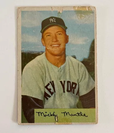 1954 Bowman Mickey Mantle Card #65