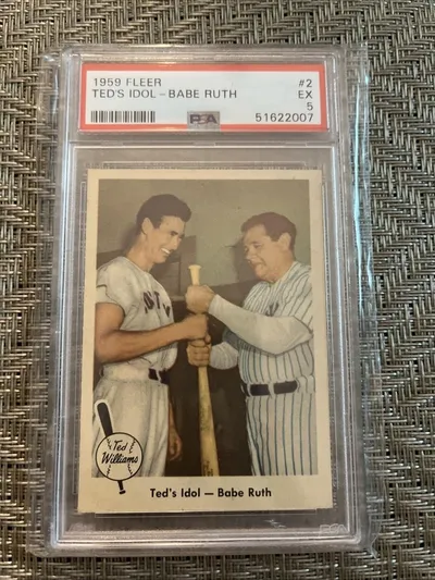 1959 Fleer Ted Williams #5 Ted’s Idol ‘Babe Ruth’