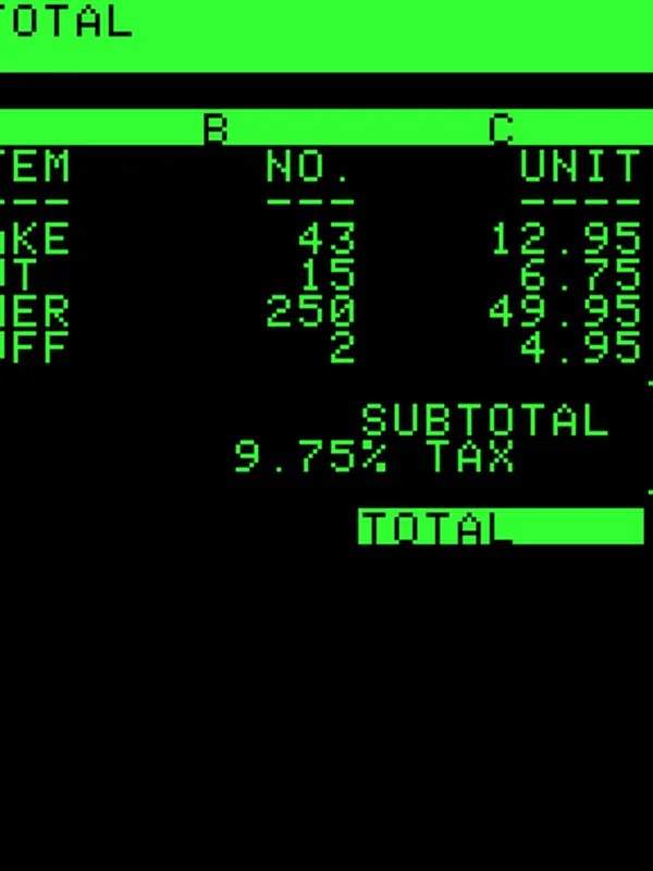 Electronic Spreadsheet (VisiCalc)